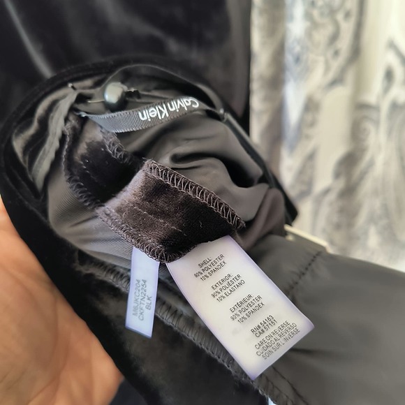 Calvin Klein Womens Velvet Black Performance Leggings Activewear Pants Size 2 - Picture 7 of 8